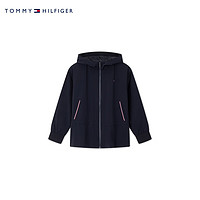 TOMMY HILFIGER24秋冬童装女户外休闲刺绣连帽运动夹克外套TH2432150 藏青色654 6/120cm