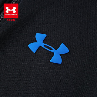 安德玛（Under Armour）童装秋季长袖长裤儿童套装男童休闲运动服两件套大童服装1363290 黑蓝 150cm