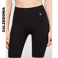 Calzedonia 23春夏新款女士时尚多色罗纹骑行裤打底短裤MODP1137 M/L 黑色-019