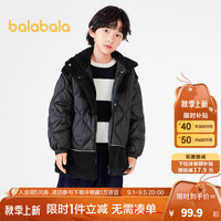 巴拉巴拉童装儿童棉服秋冬男童女童中大童撞色拼接羊羔绒 黑色90001 130cm