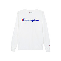 Champion 冠军 网球穿搭 草写logo纯色圆领长袖T恤 GT78H