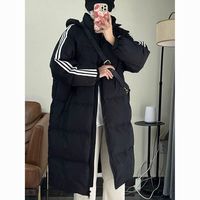 依然纯三条羽绒棉服过膝棉袄棉衣2024韩版宽松冬季外套