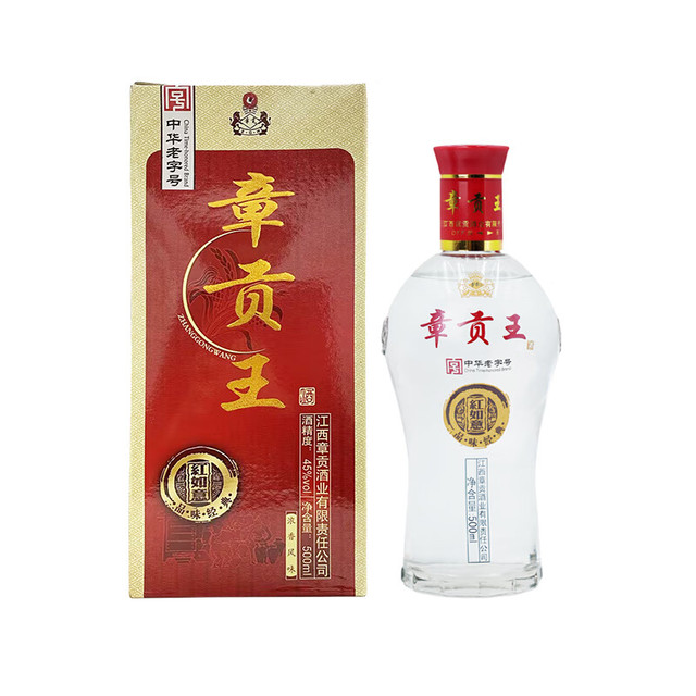 章贡王 45度红如意浓香型白酒江西本地口粮酒传承国产烤酒味道 45%vol 500mL 1瓶