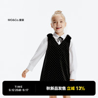 little MO&Co.little moco童装24秋装女童烫印星星丝绒感无袖连衣裙KBD3DRS011 黑色 130/64