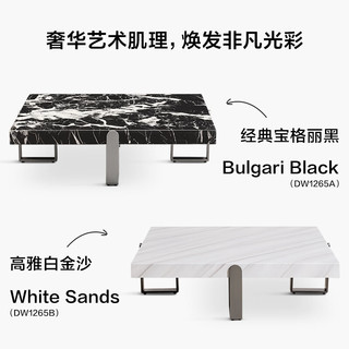 QuanU 全友 DW1265A 大理石纹茶几 宝格丽黑 100*100*27cm