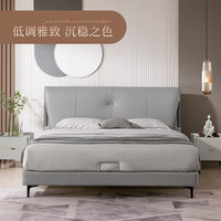 顾家家居 KUKA 皮床 轻奢翻折靠头可拆排骨架双人床主卧床DS8022B【采】 爵士白 1800*2000