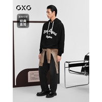 GXG男装 柔软斜纹面料牛仔裤水洗休闲裤男直筒长裤 2024秋季 黑色 190/XXXL