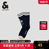杰克·琼斯（JACK&JONES）男装衣服秋季NBA联名休闲罗纹袜舒适拼色时尚运动袜子男 选美蓝色E41 M
