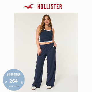 HOLLISTER24秋宽松腰头细绳阔腿裤卫裤长裤女 KI356-4182 海军蓝 S (165/68A)标准版