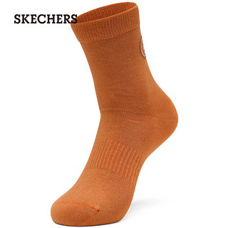 斯凯奇（Skechers）运动联盟系列经典中筒袜透气抗菌袜子L224U014 软木色/兰花紫色/041F S