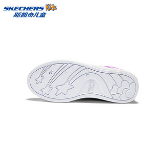 Skechers斯凯奇儿童春秋款女童闪钻鞋高帮拉链板鞋时尚公主休闲鞋314325L 薰衣草色/多彩色/LVMT 28码