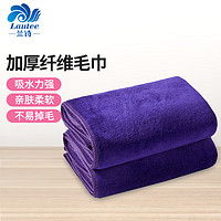 LAUTEE 兰诗 加厚超细纤维毛巾劳保广告定制毛巾吸水巾 紫色30*70cm10条装