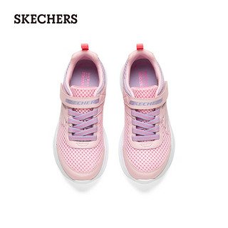 斯凯奇（Skechers）透气小白鞋百搭儿童魔术贴休闲鞋302551L 粉红色/薰衣草色/PKLV 32码