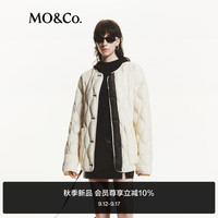 MO&Co.2024秋新品90%鸭绒羽绒服开叉廓形飘带肌理外套MBD3EIN003