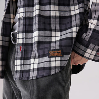 Levi's【商场同款】李维斯24秋季新品男士翻领休闲格纹衬衫001XM