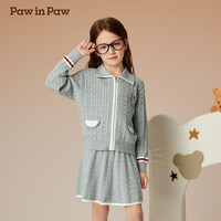 PawinPaw卡通小熊童装2024年秋冬女童毛织上下套装裙气质好看 Grey灰色/15 140cm
