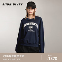 MISS SIXTY2024秋季新款卫衣女圆领美式复古风印花宽松短款街头