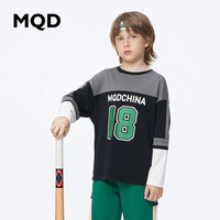 马骑顿(MQD)童装【索罗娜】男童学院运动长袖T恤冬新款撞色吸湿排汗上衣