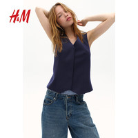 H&M女士马夹2024夏季新款正式简约西装背心马夹1225488