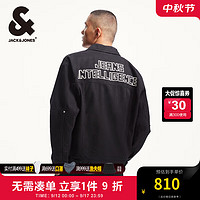 杰克·琼斯（JACK&JONES）秋季OVERSIZDE时尚潮流百搭纯棉长袖夹克男224357007 黑色牛仔A15 常规 黑色牛仔A15 175/96A/M