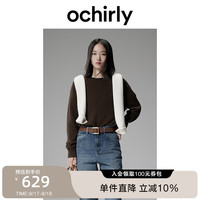 ochirly欧时力牦牛绒羊毛套头毛衣女针织上衣松弛感24秋冬季新品
