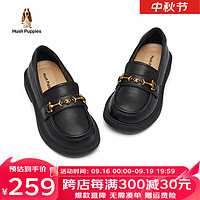 暇步士（Hush Puppies）童鞋女童皮鞋春秋儿童鞋公主鞋真皮软底单鞋黑色英伦风中大童 HP4347黑色真皮材质 36码 适合脚长22.8cm