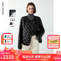 朗姿霍尔多巴吉白鹅绒高级感菱格轻薄羽绒服外套女2024年冬季新款