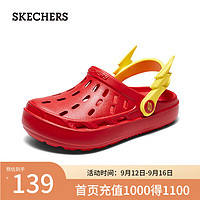 斯凯奇（Skechers）童鞋2024年夏季男童一脚蹬洞洞406801L 红色/RED 32码