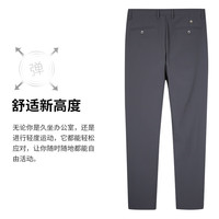 PLUS会员：才子 休闲修身加绒纯色垂顺直西裤 男长裤 灰色 30 76cm