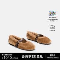 史蒂夫·马登 STEVE MADDEN 2024年秋冬新款 女鞋复古平底玛丽珍鞋毛毛鞋