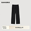 SANDRO2024秋季新款女装法式钻饰阔腿裤直筒长裤SFPPA01505 240/