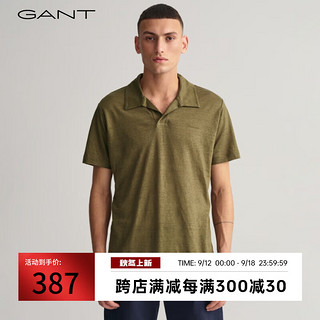 GANT 甘特 2023春夏新款男士休闲时尚通勤短袖T恤2062019 301军绿色 XL