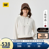 卡特彼勒CAT卡特24秋女士美式休闲插肩袖宽松连帽短款套头卫衣商...