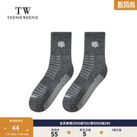 Teenie Weenie Men小熊男装袜子2024冬季简约撞色中筒袜 煤灰色 FRE