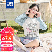 唐狮 TONLION2024秋季新款女长袖T恤休闲插肩袖上衣TB