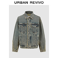 URBAN REVIVO UR2024冬季新款男装潮流街头风复古水洗牛仔外套UMV840092