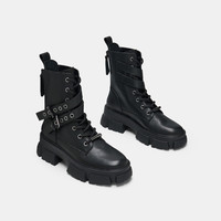 史蒂夫·马登 STEVE MADDEN 2024年秋冬新款 女鞋机车风潮酷增高厚底马丁靴短靴