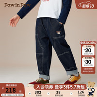 PawinPaw卡通小熊童装2024年秋冬新款男童经典牛仔裤舒适好搭 Black/19