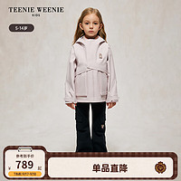 Teenie Weenie Kids小熊童装24秋季女童休闲百搭连帽纯色软壳外套 粉色 120cm