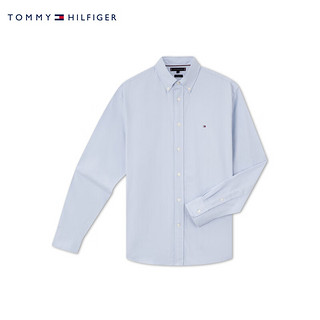 TOMMY HILFIGER24新款秋冬男纯棉人字纹商务休闲微磨毛合身长袖衬衫36878