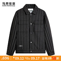 马克华菲【90%鸭绒】羽绒服男24秋冬新款时尚竖条纹保暖羽绒厚夹克外套 001 微廓版