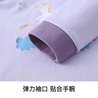 Classic TeddyClassicTeddy精典泰迪男女童家居服儿童睡衣中小童装春秋季套装春 梦幻独角兽丁香紫 110
