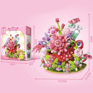 SEMBO BLOCK 森宝积木 花语茶会系列 611101 花涧密语