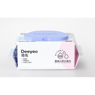 deeyeo 德佑 婴儿手口湿巾 新生儿湿纸巾手口屁屁柔肤温和 家庭囤货80