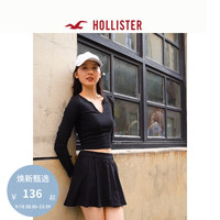 HOLLISTER24秋季新款辣妹小V领修身长袖针织上衣 女 KI339-3654