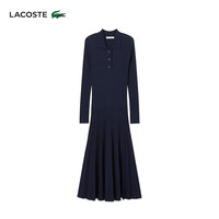 法国拉科斯特 LACOSTE女装24秋季时尚简约气质长袖polo领连衣裙|EF2612 166/藏青色 36 /160