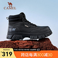 骆驼（CAMEL）2024冬季山系高帮工装靴户外休闲厚底舒适防撞鞋头时尚男鞋 G14W307615 暗夜黑 43