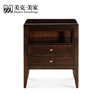 Markor Furnishings 美克·美家 美克美家时尚变奏美式1.8双人床柱式头层牛皮软包床床前凳床头柜