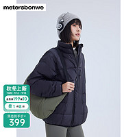 美特斯邦威（Meters Bonwe）羽绒服女士2024冬季时尚山系轻暖立领保暖轻量衣女 影黑 170/XL