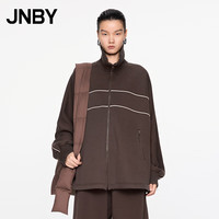 江南布衣 JNBY24秋卫衣宽松开襟翻领 5O9416010 206/深褐 M